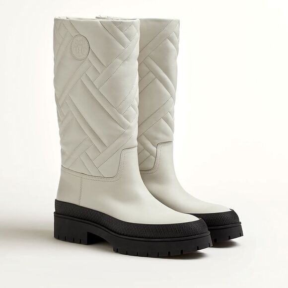 Hermes White calf leather Fuji Weather mid height Boot NIB 38.5 - Picture 1 of 14